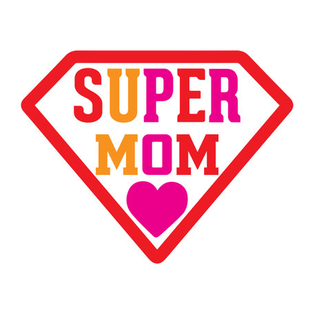 Super mom Mother's day shirt print template, typography design for mom mommy mama daughter grandma girl women aunt mom life child best mom adorable shirtのイラスト素材