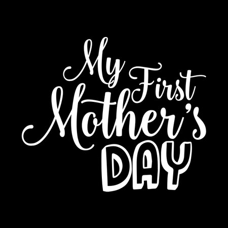 Happy mother's day hand lettering calligraphy vector illustration.のイラスト素材