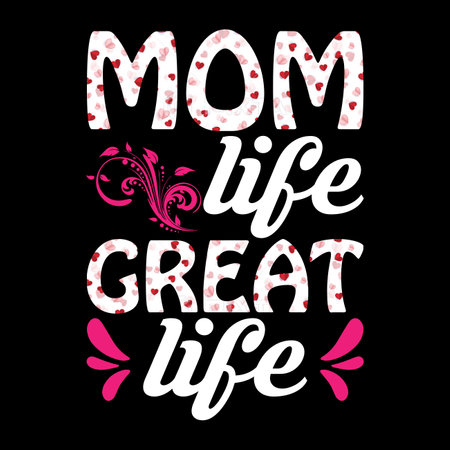 Mom you are great. Hand drawn lettering. Vector illustration.のイラスト素材