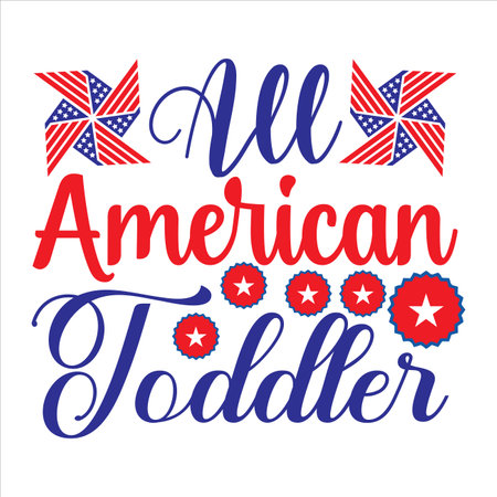 American Independence Day. 4th of July. Hand drawn lettering. Vector illustration.のイラスト素材