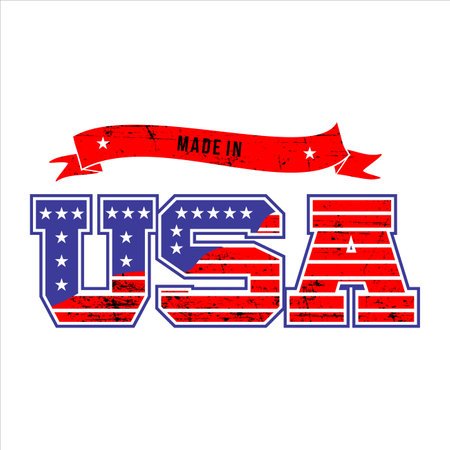 made in usa - label, badge, stamp, vector artのイラスト素材