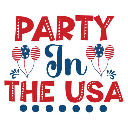 Party is in the air. Hand drawn lettering. Vector illustration.のイラスト素材
