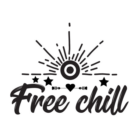 Free Child. Hand drawn lettering phrase. Black and white vector illustration.のイラスト素材