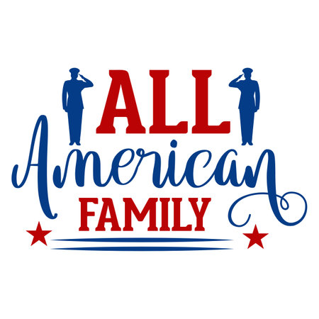 All American Family. Sticker, stamp or logo for your designのイラスト素材