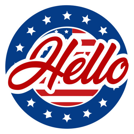 Sale sticker in the colors of the American flag. Vector illustration.のイラスト素材