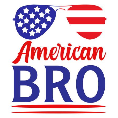 American flag with sunglasses and text america brazil, vector illustrationのイラスト素材