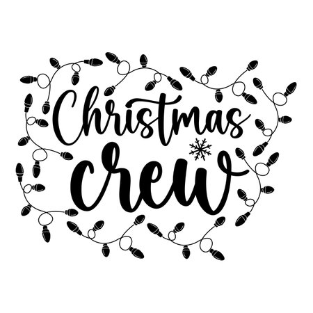 Christmas crew Merry Christmas shirt print template, funny Xmas shirt design, Santa Claus funny quotes typography design.のイラスト素材