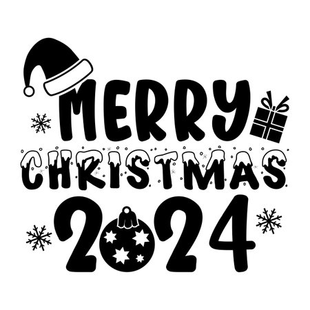 Merry Christmas 2024 Merry Christmas shirt print template, funny Xmas shirt design, Santa Claus funny quotes typography design.のイラスト素材
