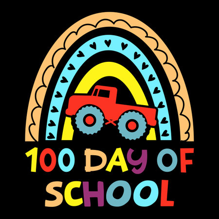 100 Days Of Schoolのイラスト素材
