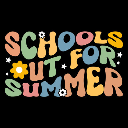 Schools Out For Summer Shirt designのイラスト素材