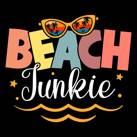 Beach junkie Summer shirt designのイラスト素材