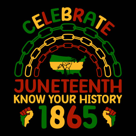Celebrate Juneteenth Know Your Historyのイラスト素材