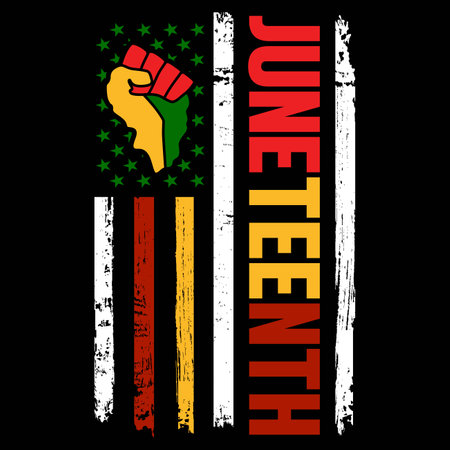 Juneteenth shirt 1865 USA flagのイラスト素材
