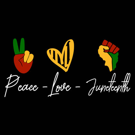 Peace Love & Juneteenthのイラスト素材