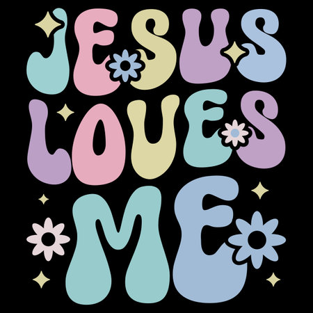Jesus Loves Me Shirt designのイラスト素材