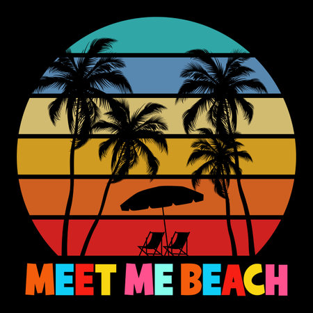 Meet me beachのイラスト素材