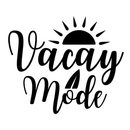 Vacation. Hand drawn lettering phrase. Vector illustration.のイラスト素材