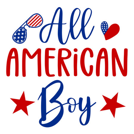 American Independence Day. 4th of July. Lettering design.のイラスト素材