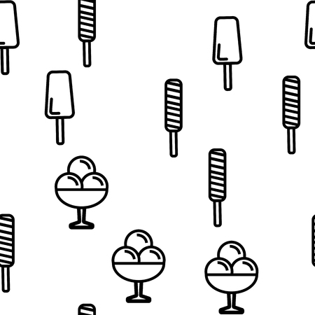 Ice Cream Icon Seamless Pattern Vector. Cream Cone. Chocolate Vanilla Food. Tasty Cold Frozen Dessert. Delicious. Illustrationのイラスト素材
