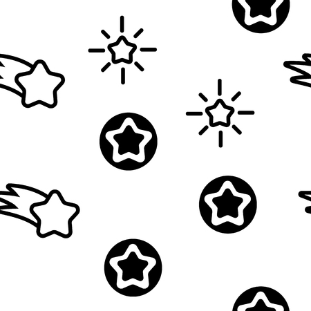 Star Icon Seamless PatternVector. Gold Bright Star Icons. Sky Cosmos Object. Rating Sign. Winner Shape. Illustrationのイラスト素材