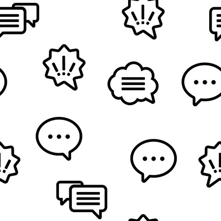 Speech Bubble Icon Seamless Pattern Vector. Chat Dialog Conversation Speech Bubbles Icons. App Pictogram. Social Message UI Shape. Illustrationのイラスト素材