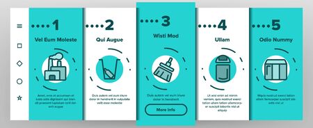 Dumpster, Garbage Container Onboarding Mobile App Page Screen Vector. Dumpster, Trash Illustrations. Litter Recycling Factory. Plastic Dustbins, Metal Containers. Baskets for Waste Separatingのイラスト素材