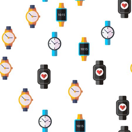 Watches, Gadgets Technology Vector Seamless Pattern Illustrationのイラスト素材