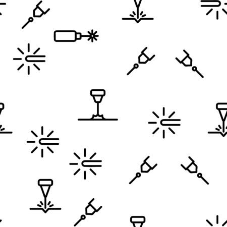 Laser Beam Vector Seamless Pattern Thin Line Illustrationのイラスト素材