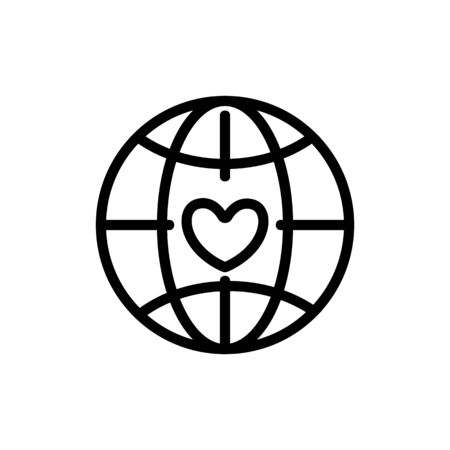 Planet Volunteer Icon Vector. Thin line sign. Isolated contour symbol illustrationのイラスト素材