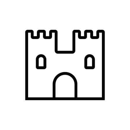 Castle fortress is an icon vector. Thin line sign. Isolated contour symbol illustrationのイラスト素材