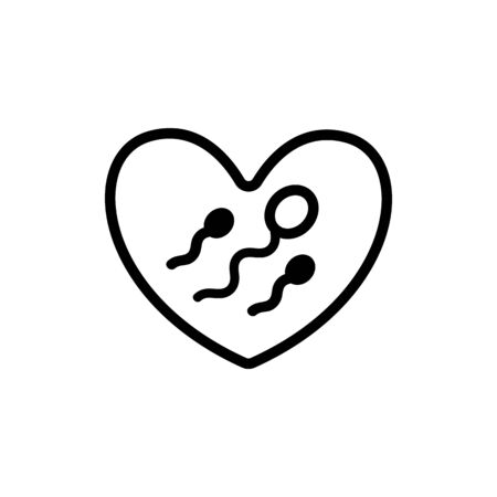 different sperm icon vector. Thin line sign. Isolated contour symbol illustrationのイラスト素材
