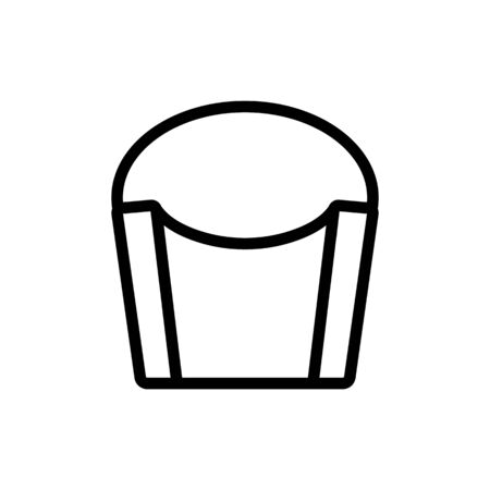 Packing for the potato icon vector. Thin line sign. Isolated contour symbol illustrationのイラスト素材