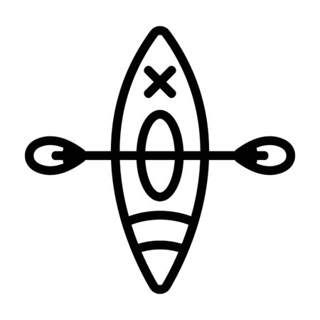 Sports kayak icon vector. Thin line sign. Isolated contour symbol illustrationのイラスト素材