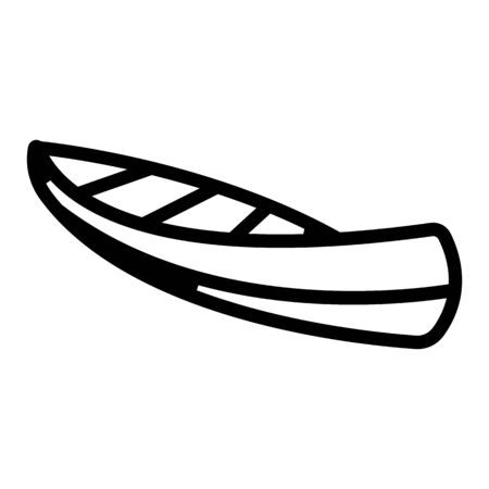 Wooden kayak icon vector. Thin line sign. Isolated contour symbol illustrationのイラスト素材