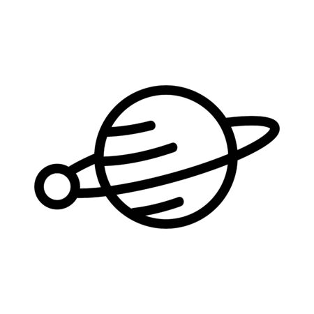 Planet Saturn icon vector. A thin line sign. Isolated contour symbol illustrationのイラスト素材
