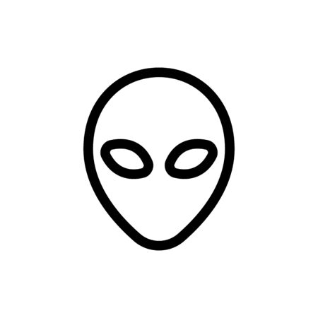 Mask alien icon vector. A thin line sign. Isolated contour symbol illustrationのイラスト素材