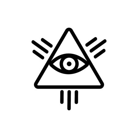 Magical eye icon vector. A thin line sign. Isolated contour symbol illustrationのイラスト素材