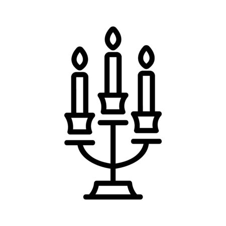 candle icon vector. A thin line sign. Isolated contour symbol illustrationのイラスト素材