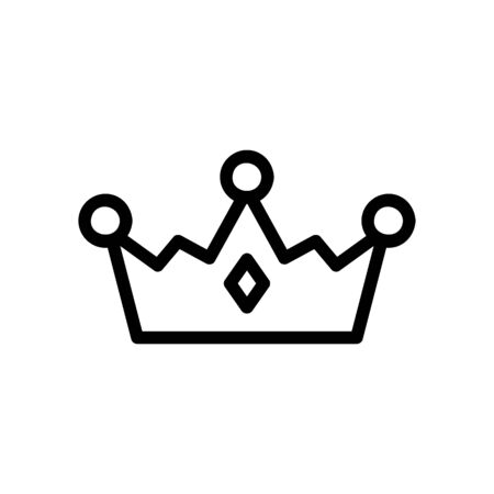 the tiara of the queen icon vector. A thin line sign. Isolated contour symbol illustrationのイラスト素材