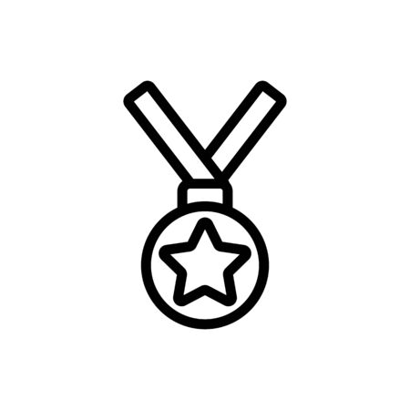 Gold Medal icon vector. A thin line sign. Isolated contour symbol illustrationのイラスト素材