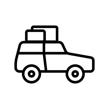 Car icon vector. A thin line sign. Isolated contour symbol illustrationのイラスト素材