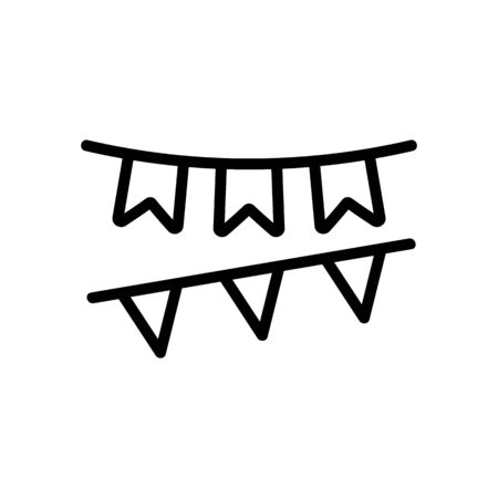 Decoration on the holiday icon vector. A thin line sign. Isolated contour symbol illustrationのイラスト素材