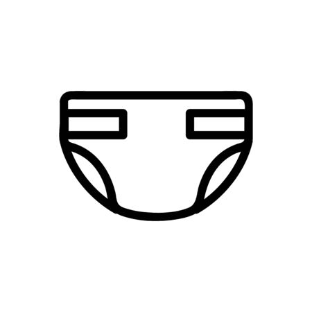 diapers for adult vector icon. A thin line sign. Isolated contour symbol illustrationのイラスト素材