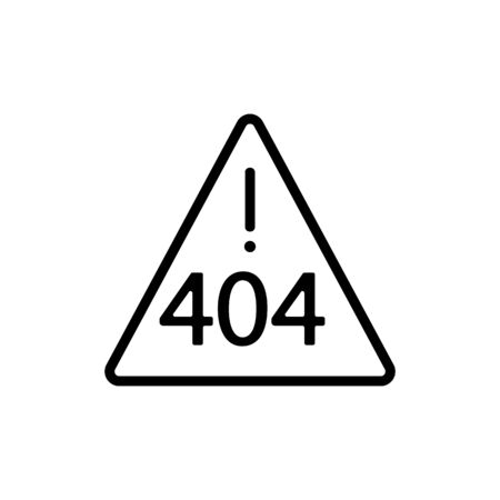 Error 404 vector icon. A thin line sign. Isolated contour symbol illustration
