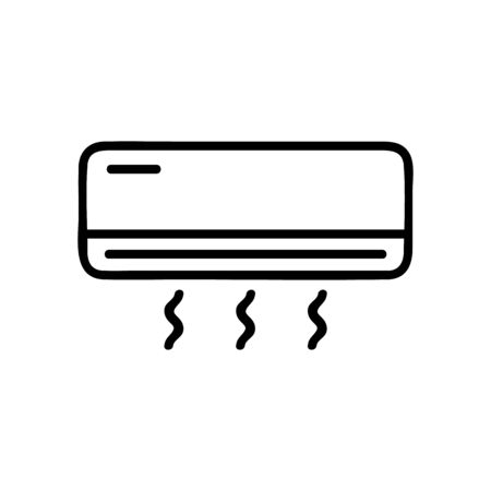 Air conditioner icon vector. A thin line sign. Isolated contour symbol illustrationのイラスト素材