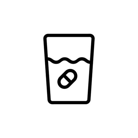 tablet and water icon vector. A thin line sign. Isolated contour symbol illustrationのイラスト素材