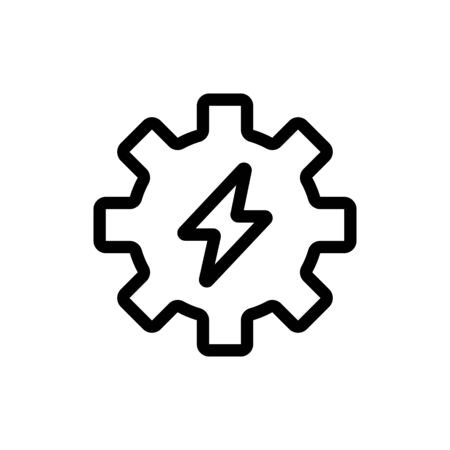 Set up the power icon vector. A thin line sign. Isolated contour symbol illustrationのイラスト素材