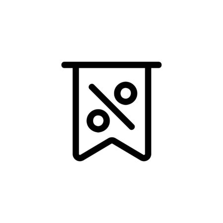 Discount icon vector. A thin line sign. Isolated contour symbol illustrationのイラスト素材