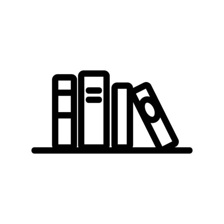books on the shelf icon vector. A thin line sign. Isolated contour symbol illustrationのイラスト素材