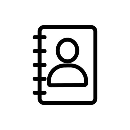 User notepad icon vector. A thin line sign. Isolated contour symbol illustrationのイラスト素材